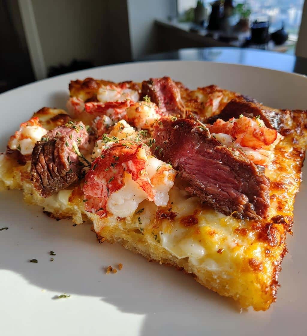 Air Fryer Lobster-Topped 'Surf & Turf' Pizza - detail 1