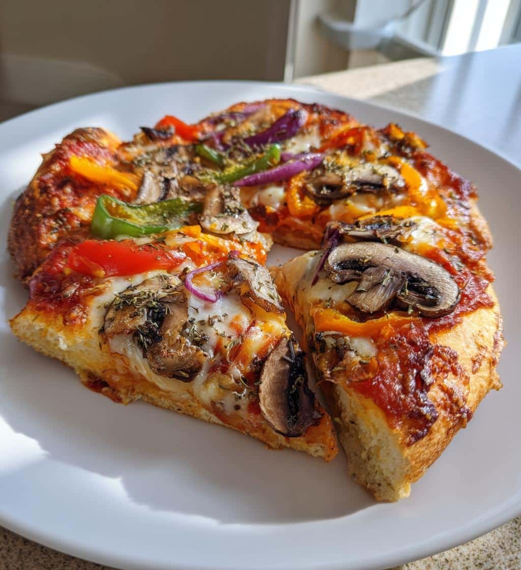 25-Minute Air Fryer Oil-Free Vegan Pizza Worth Indulging In 4 Air Fryer Oil-Free Vegan Pizza - detail 1
