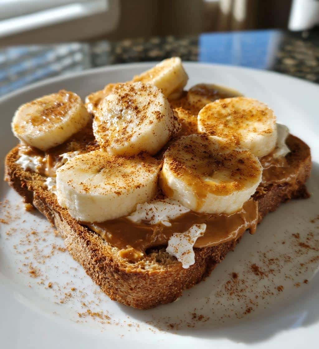 Air Fryer Peanut Butter Banana Cottage Cheese Toast - detail 1