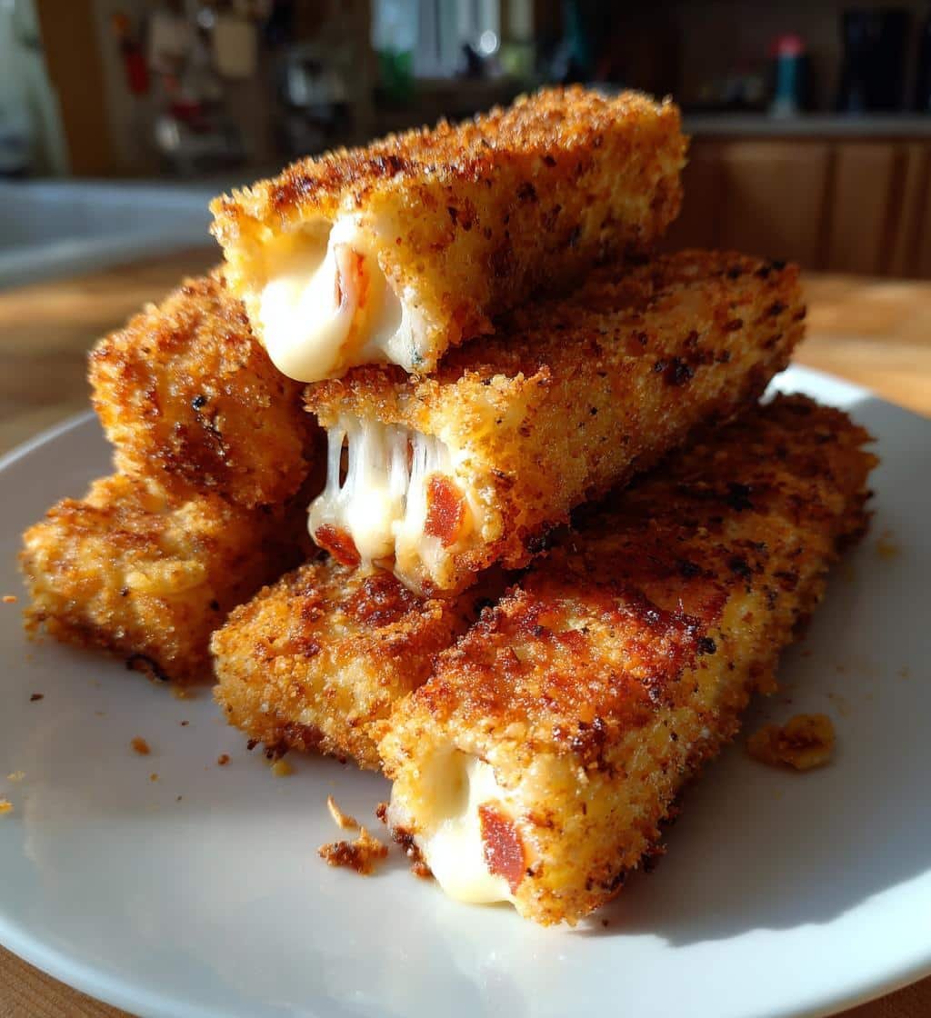 Air Fryer Pepperoni Pizza Cheese Sticks