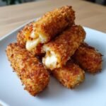 Air Fryer Pork-Rind Crusted Cheese Sticks
