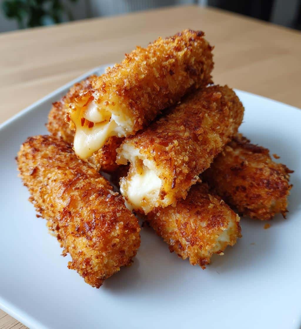 Air Fryer Pork-Rind Crusted Cheese Sticks