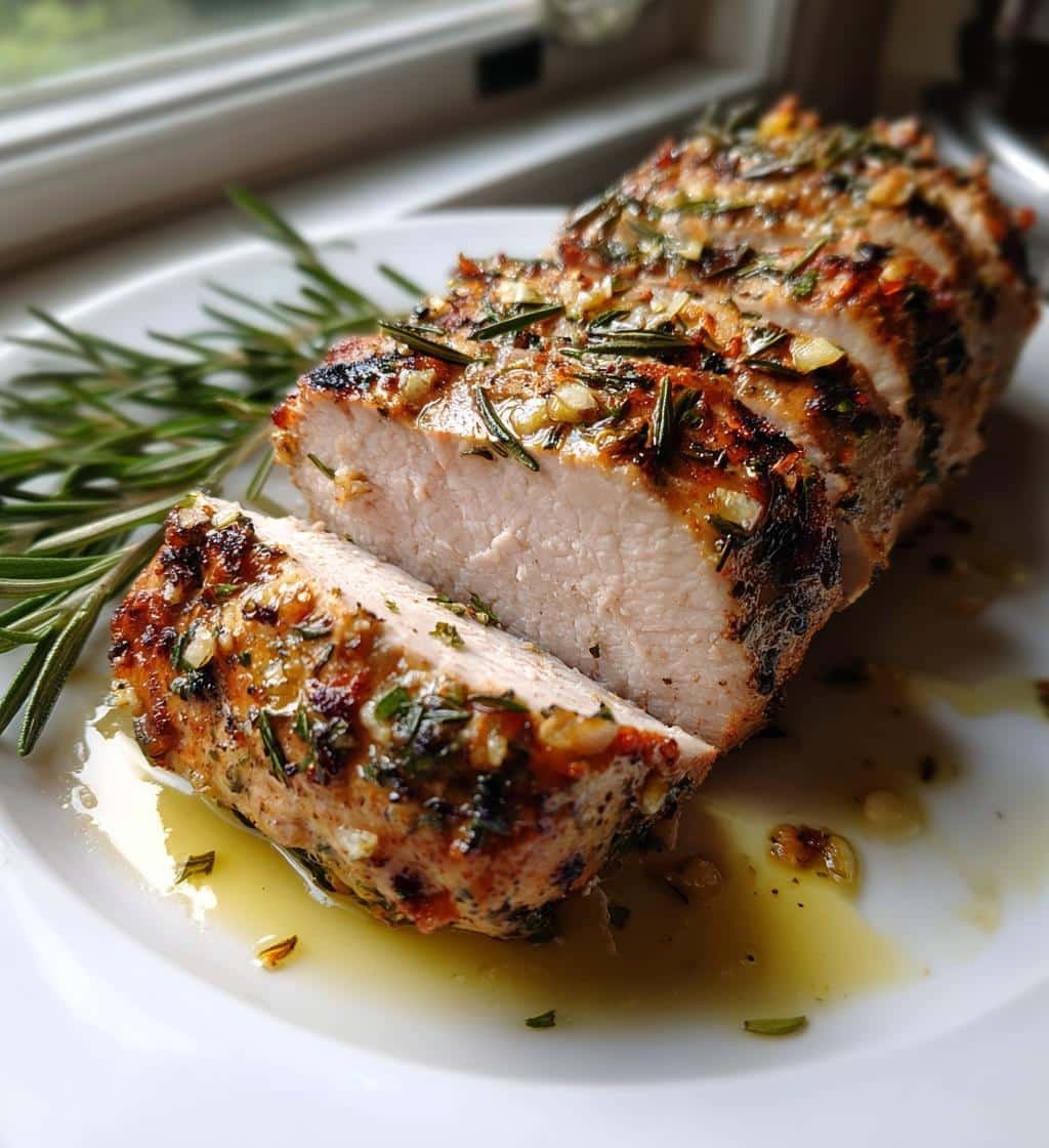 Air Fryer Pork Tenderloin - Garlic Herb