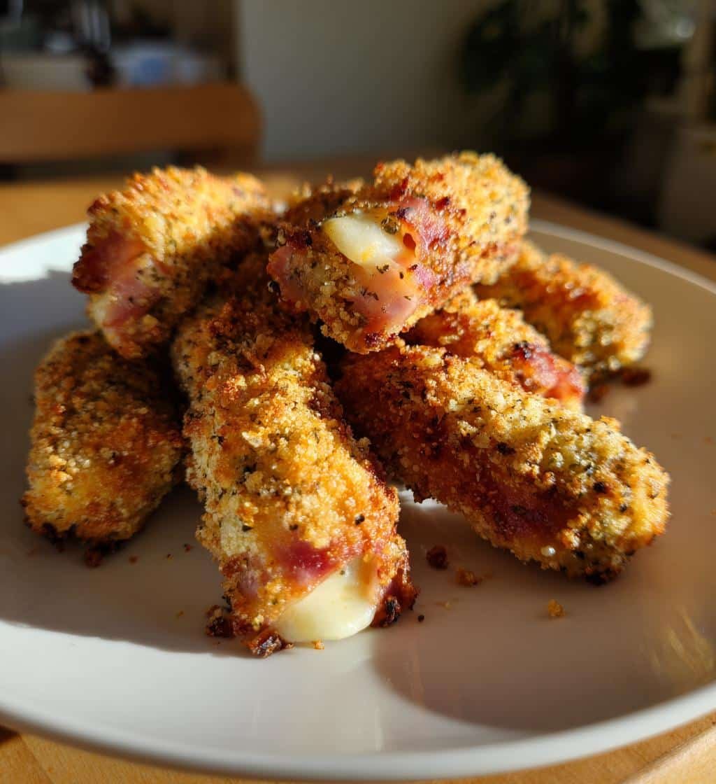 Air Fryer Quick Ham & Mozzarella Cheese Sticks