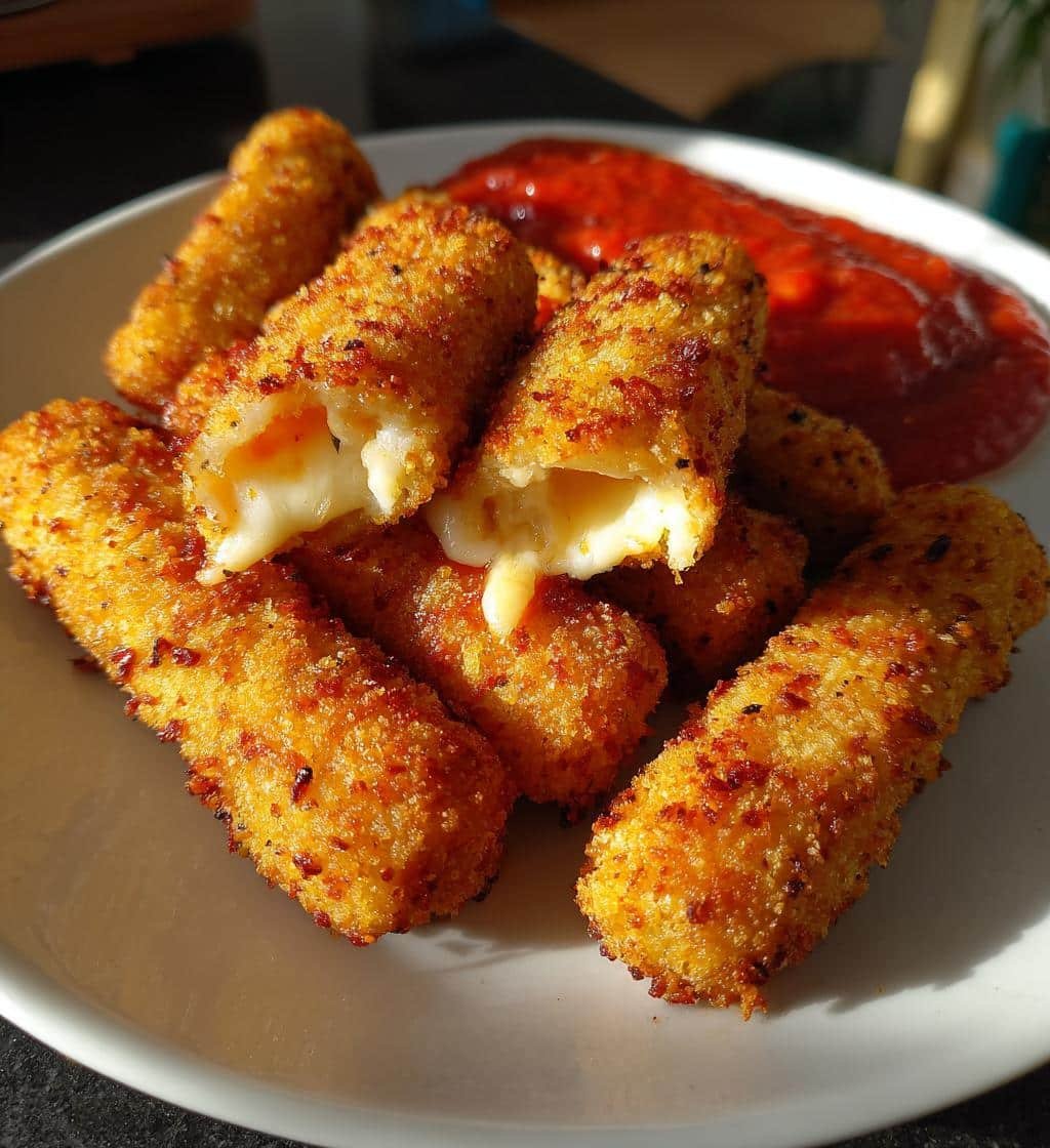 Air Fryer Quick Mozzarella Sticks - Crispy
