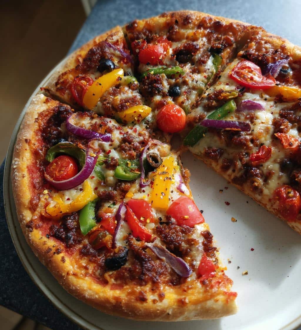 Air Fryer Rainbow Vegetable Pizza - detail 1