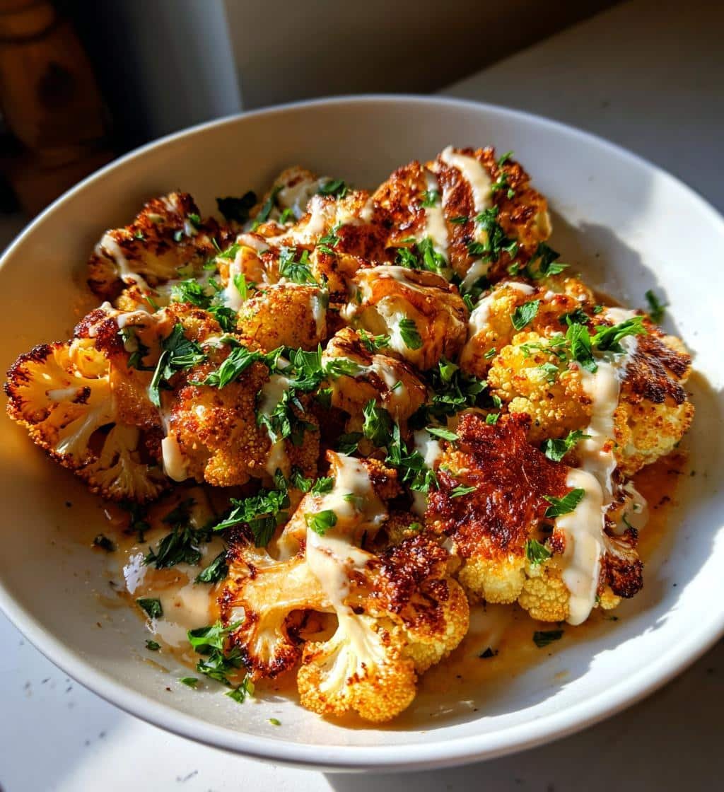 Air Fryer Roasted Cauliflower & Tahini Salad