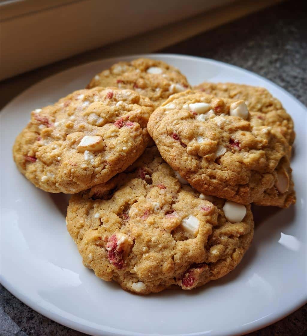 Air Fryer Strawberry Shortcake Crunch Cookies