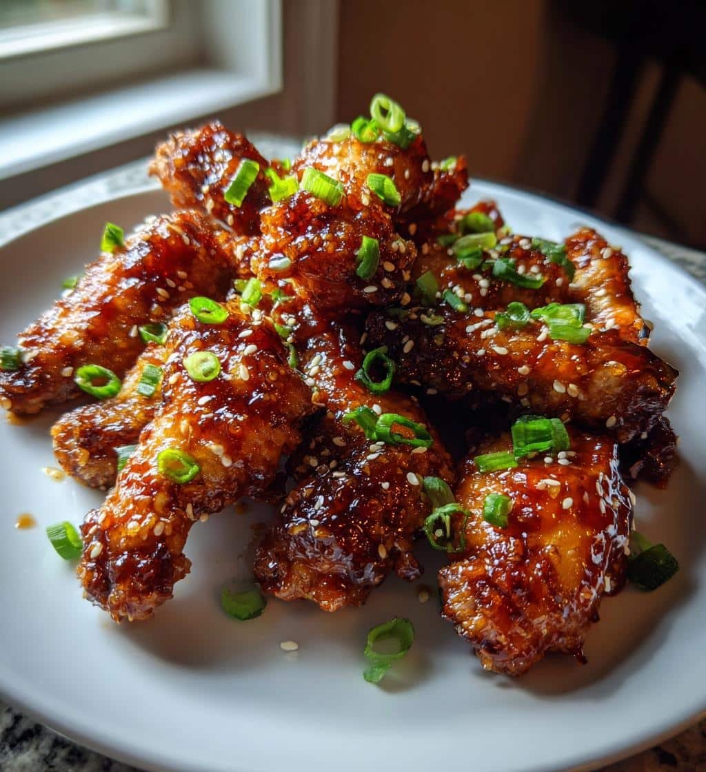 Air Fryer Sweet Soy Ginger Glazed Wings
