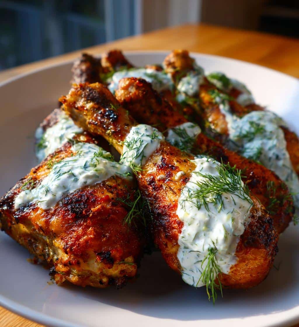 Air Fryer Tzatziki-Topped Greek Drumsticks - detail 1