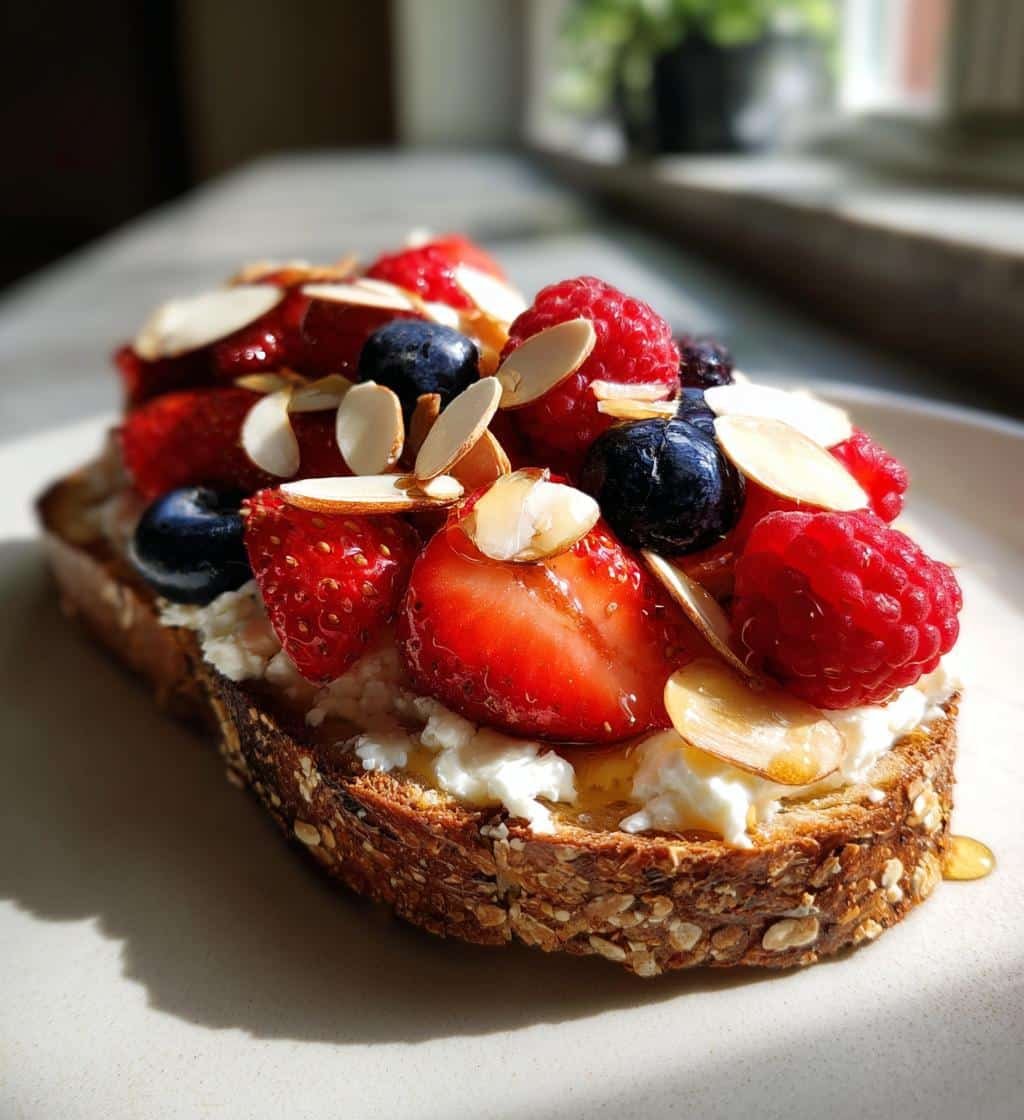 Berry Almond Cottage Cheese Air Fryer Toast - detail 1