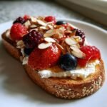 Berry Almond Cottage Cheese Air Fryer Toast