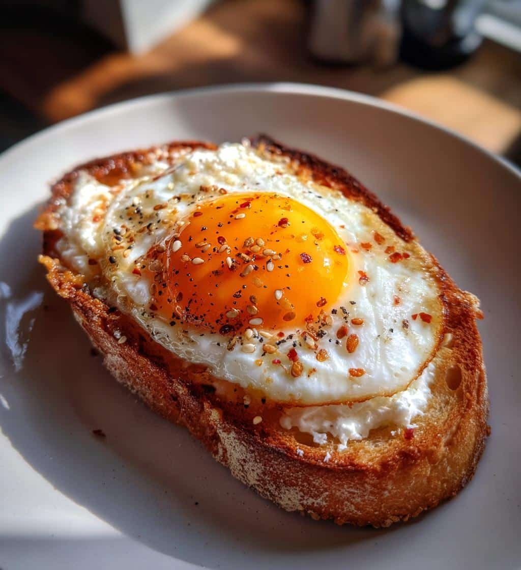 Everything Bagel Egg & Cottage Cheese Air Fryer Toast - detail 1