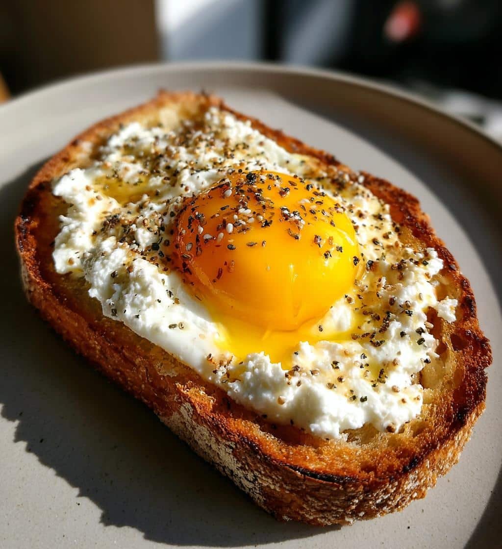 Everything Bagel Egg & Cottage Cheese Air Fryer Toast