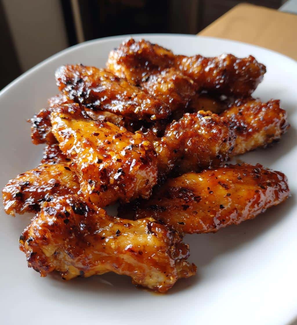 Sticky Maple Pepper Air Fryer Wings