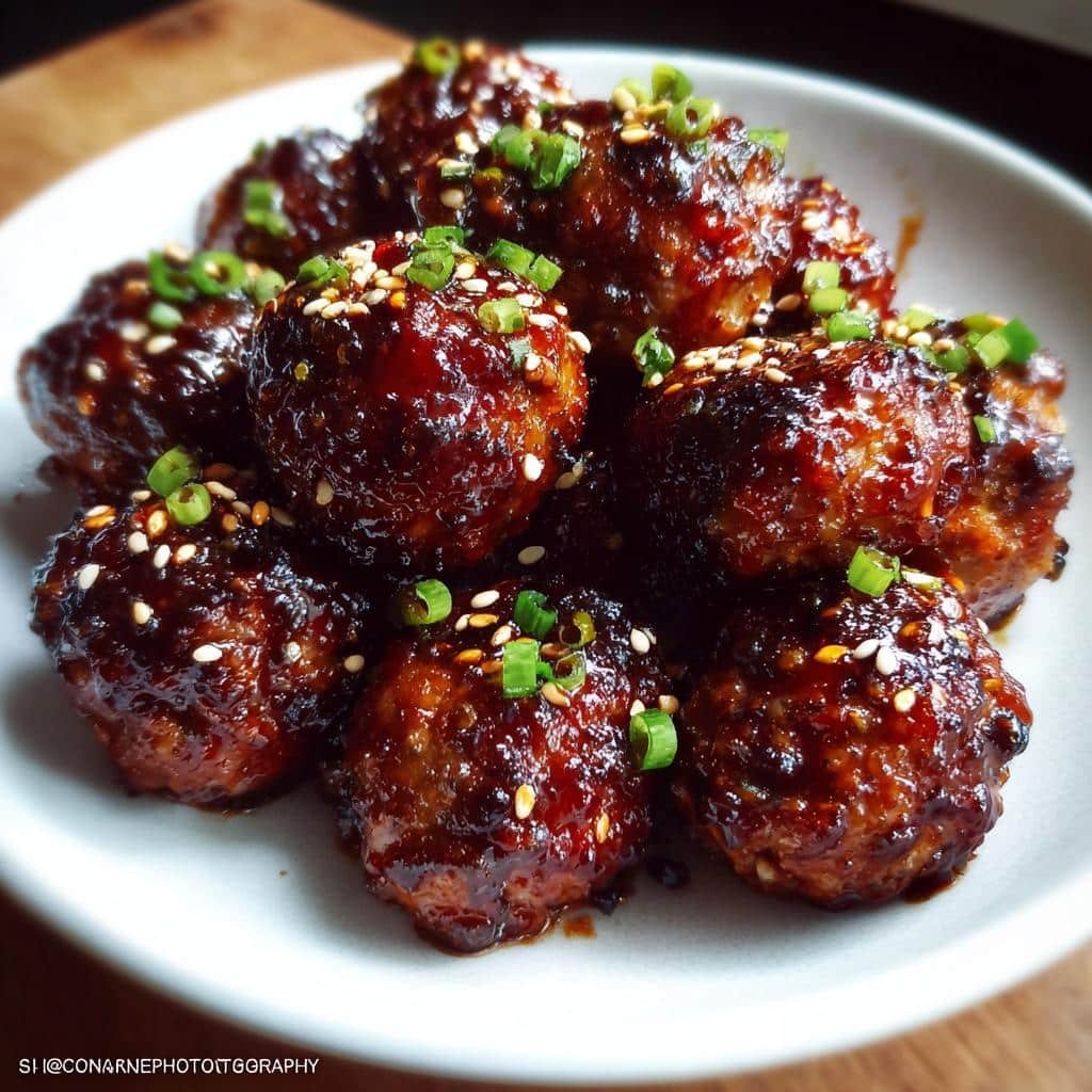 Juicy 30-Minute Teriyaki Meatball Bites (Air Fryer Magic) 4 Teriyaki meatball bites (air fryer) - detail 1