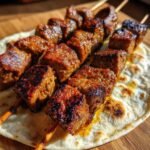 Air Fryer Beef Tortilla Kebab Skewers