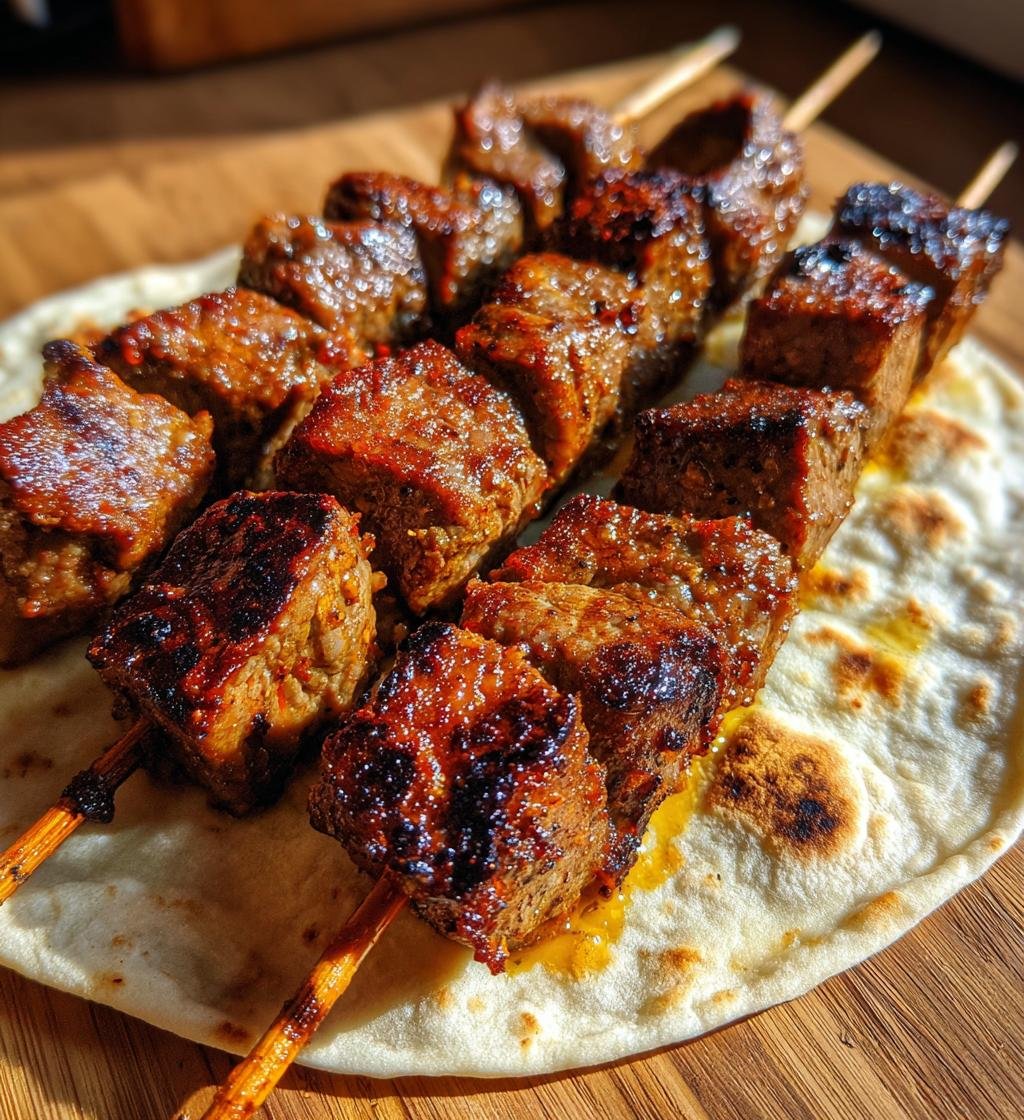 Air Fryer Beef Tortilla Kebab Skewers