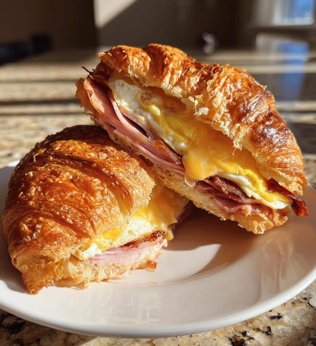 Air Fryer Butter Croissant Breakfast Sandwich - detail 1