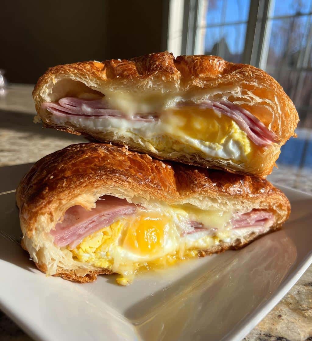 Air Fryer Butter Croissant Breakfast Sandwich
