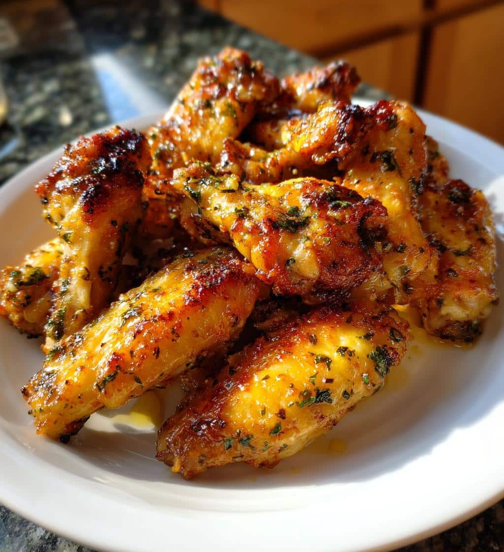 Air Fryer Crispy Lemon Herb Garlic Wings