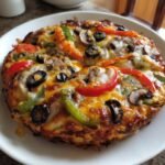 Air Fryer Crustless Loaded Cottage Cheese Pizza