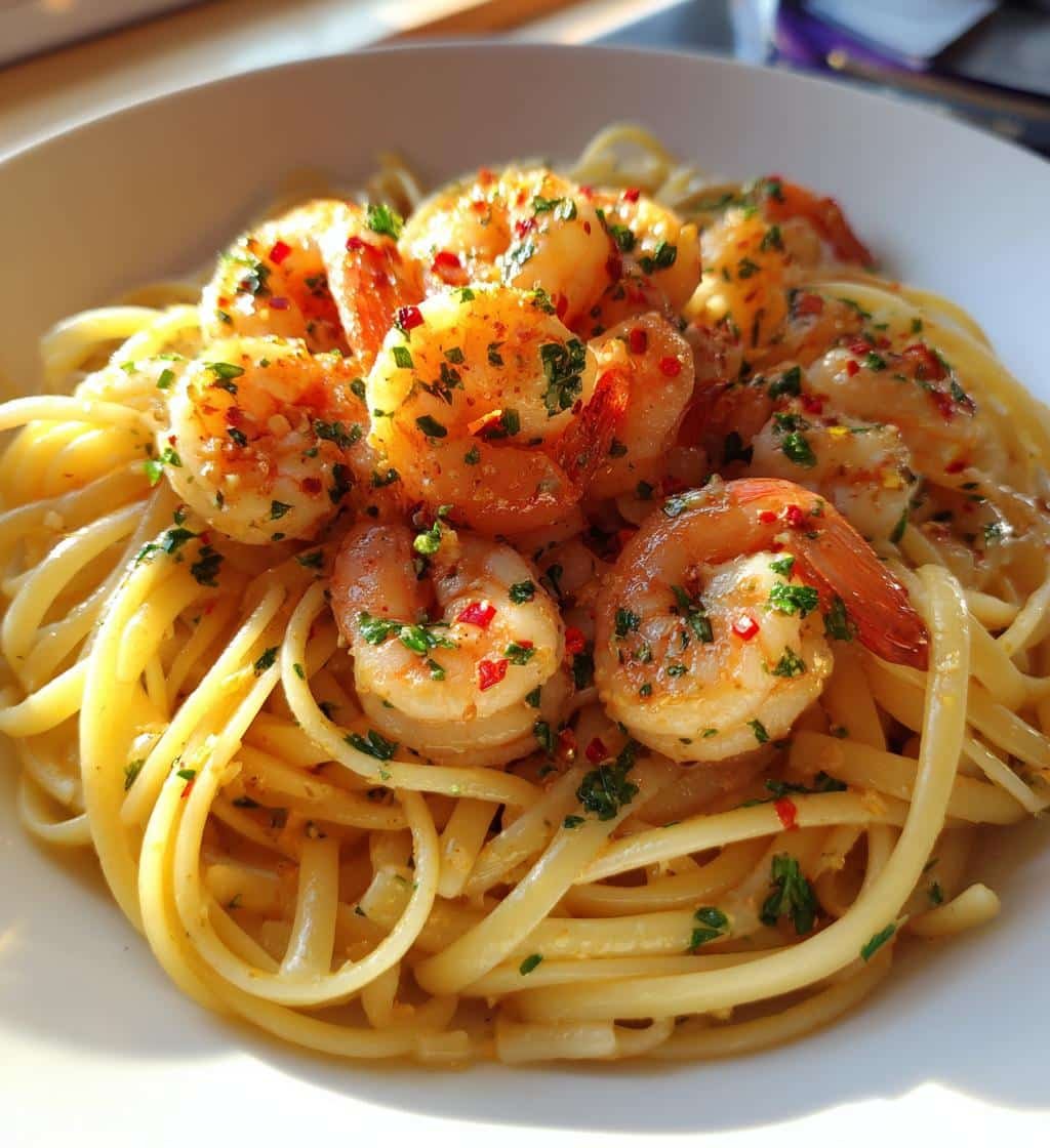 Air Fryer Delicious Garlic Butter Shrimp Linguine - detail 1