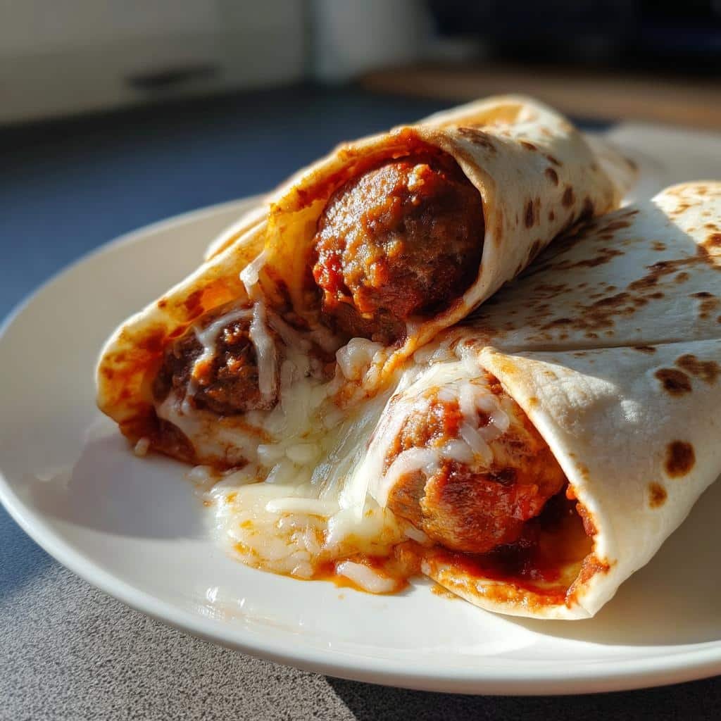 Air Fryer Easy Italian Meatball Parmesan Wraps - detail 1