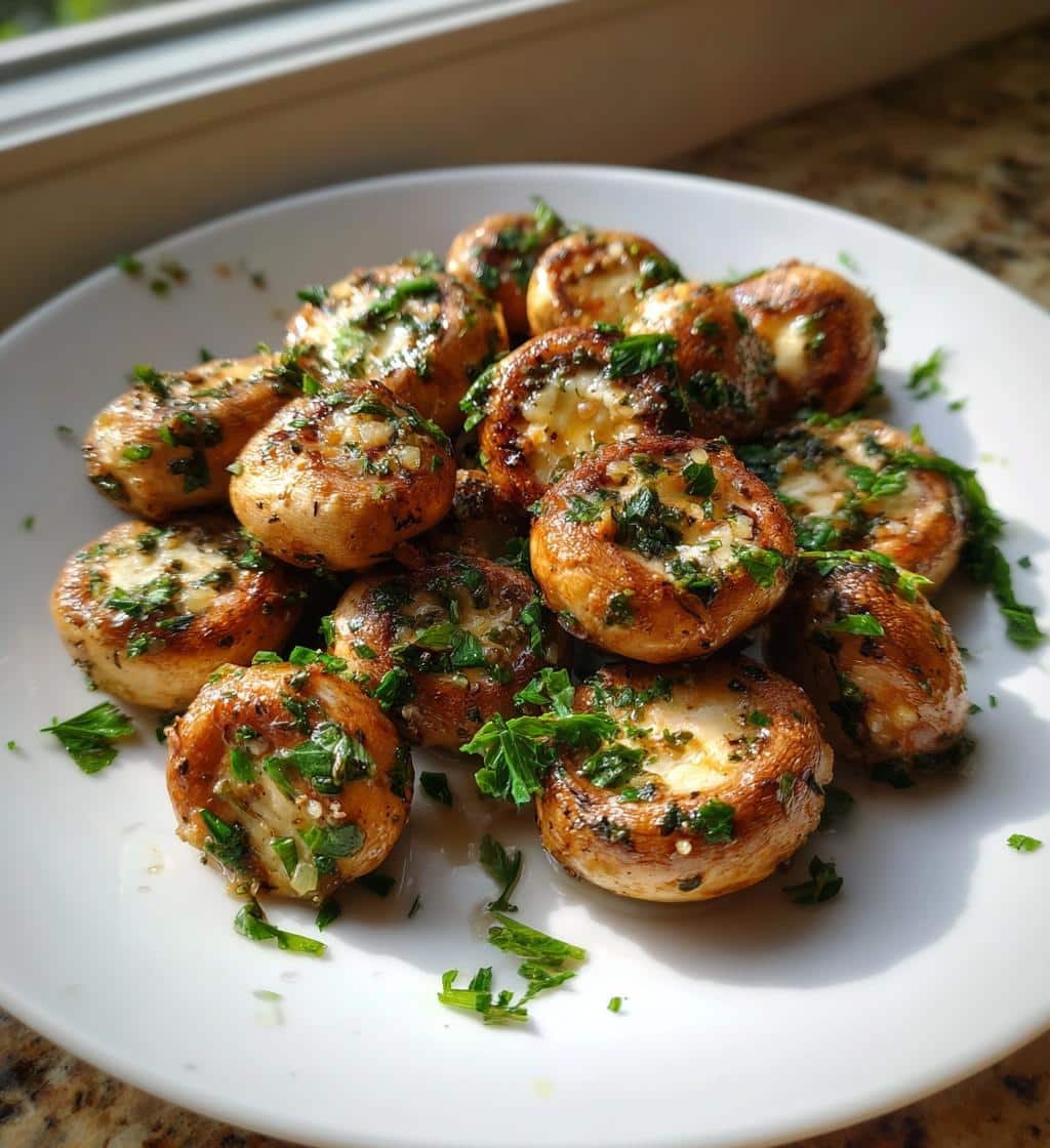 Air Fryer Garlic Mushrooms