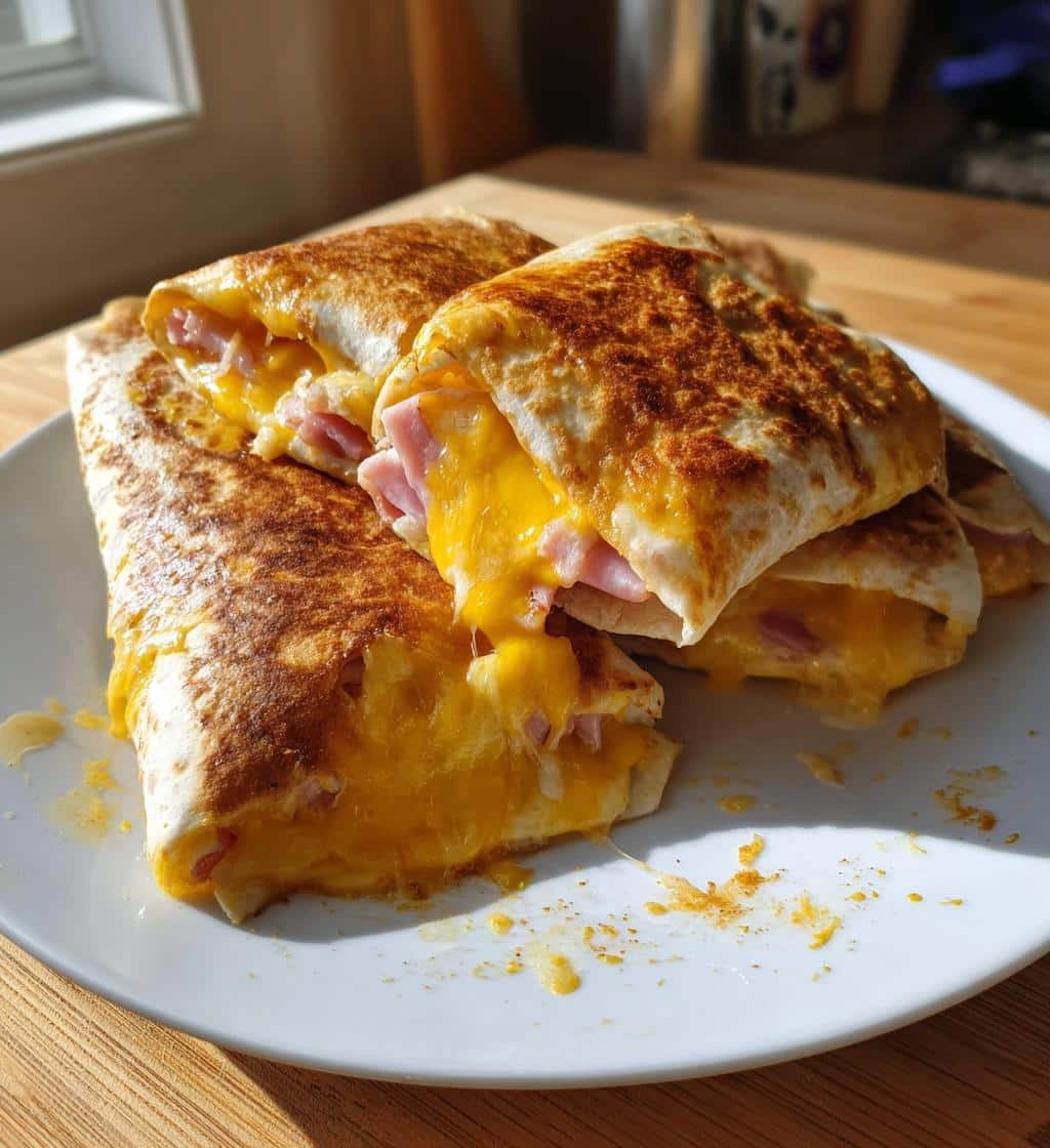 Air Fryer Ham & Cheese Tortilla Roll-Ups