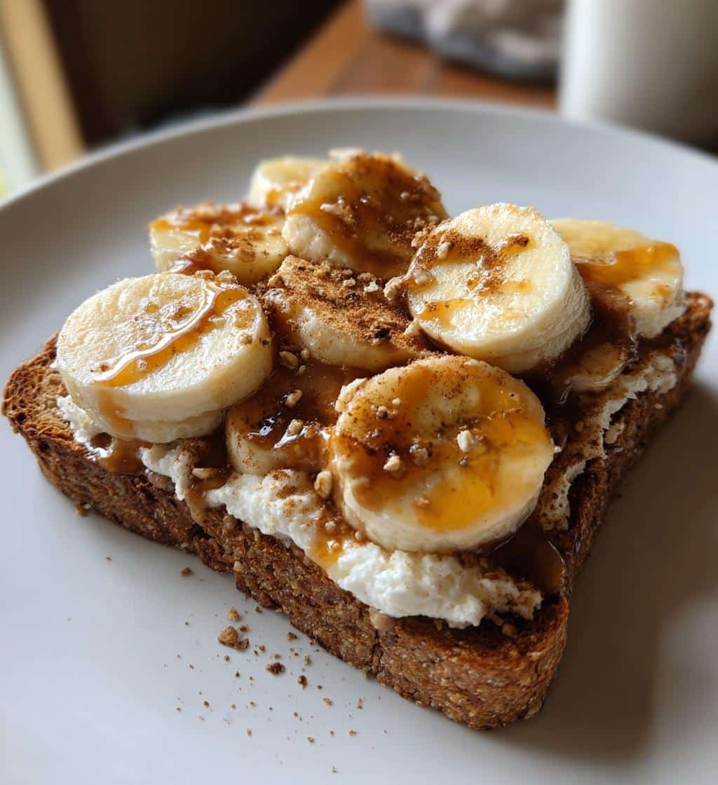 Air Fryer Peanut Butter Banana Cottage Cheese Toast