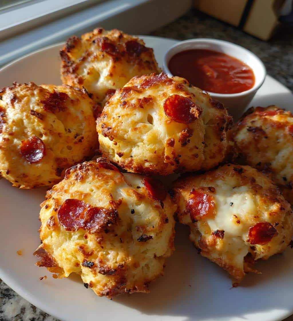 Air Fryer Pepperoni pizza bomb bites