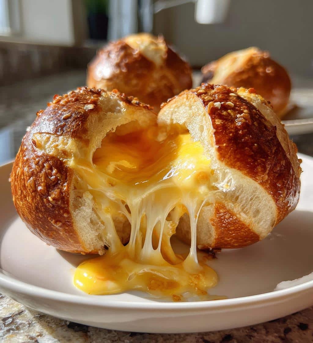 Air Fryer Pretzel Cheese Bomb Rolls