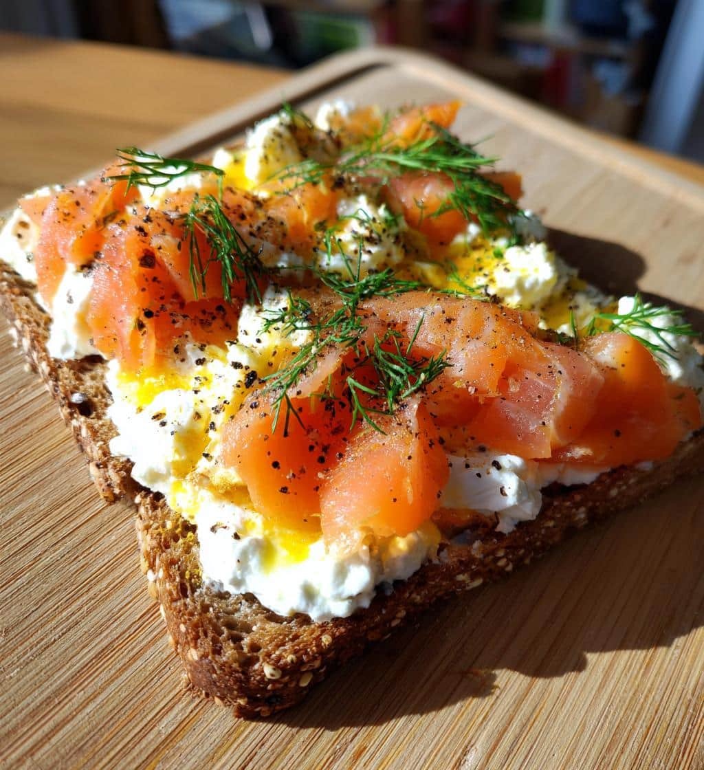 Air Fryer Smoked Salmon Cottage Cheese Toast - detail 1