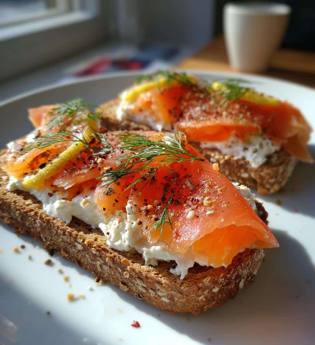 Air Fryer Smoked Salmon Cottage Cheese Toast