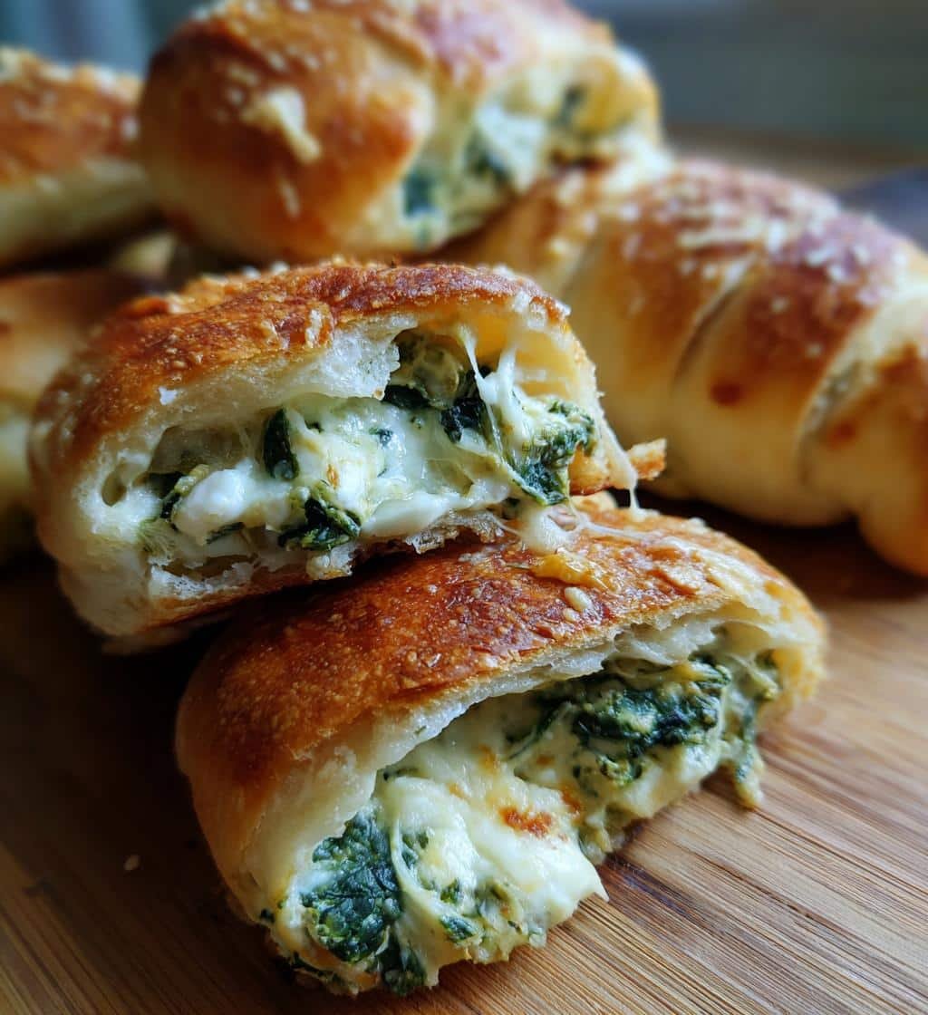 Air Fryer Spinach Artichoke Stuffed Crescent Rolls