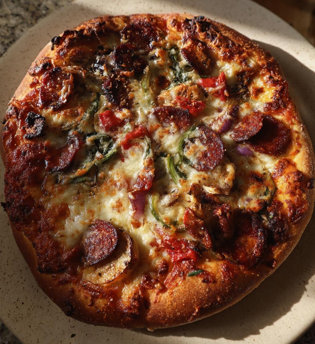 Air Fryer Tempeh Bacon & Fermented Vegetable Pizza