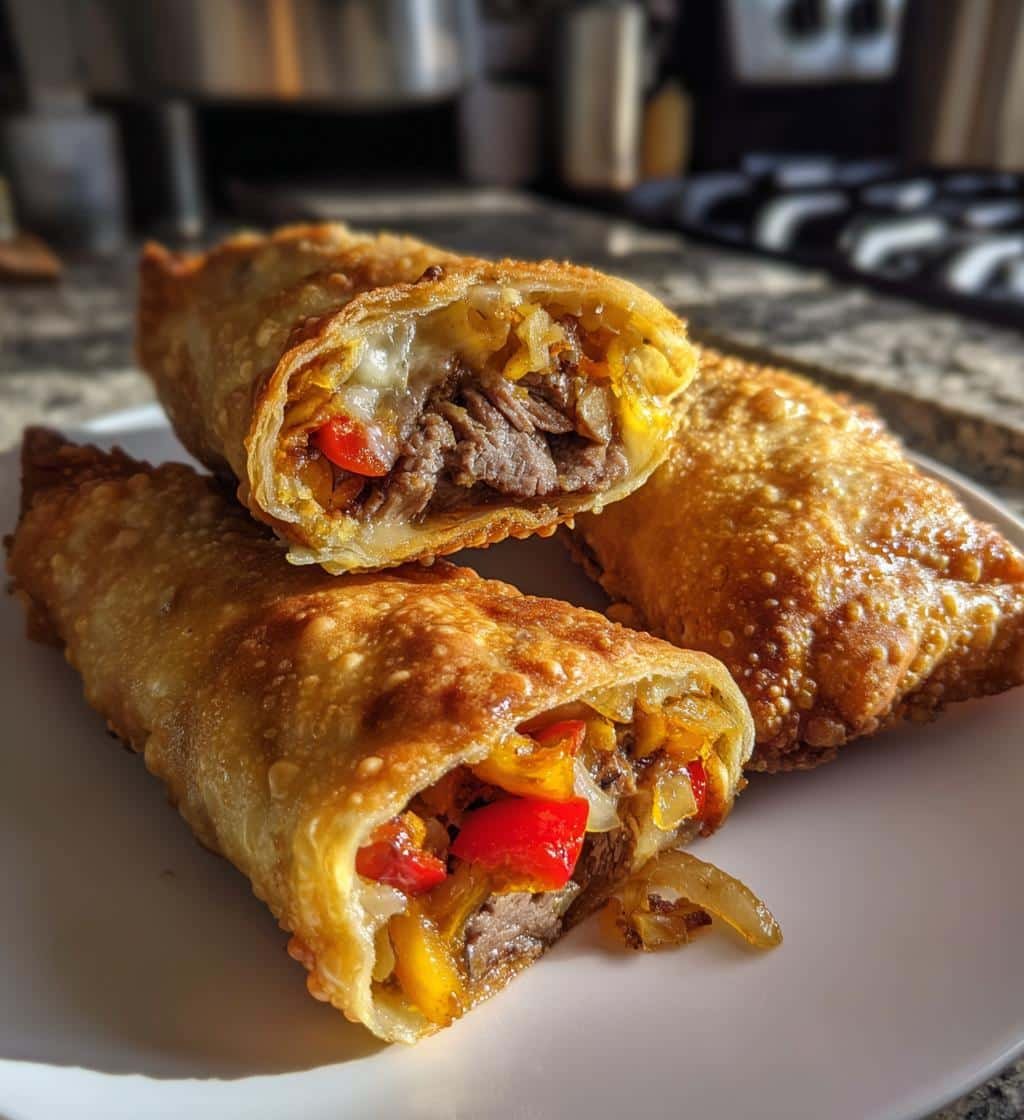 Easy Air Fryer Philly Cheesesteak Egg Rolls - detail 1