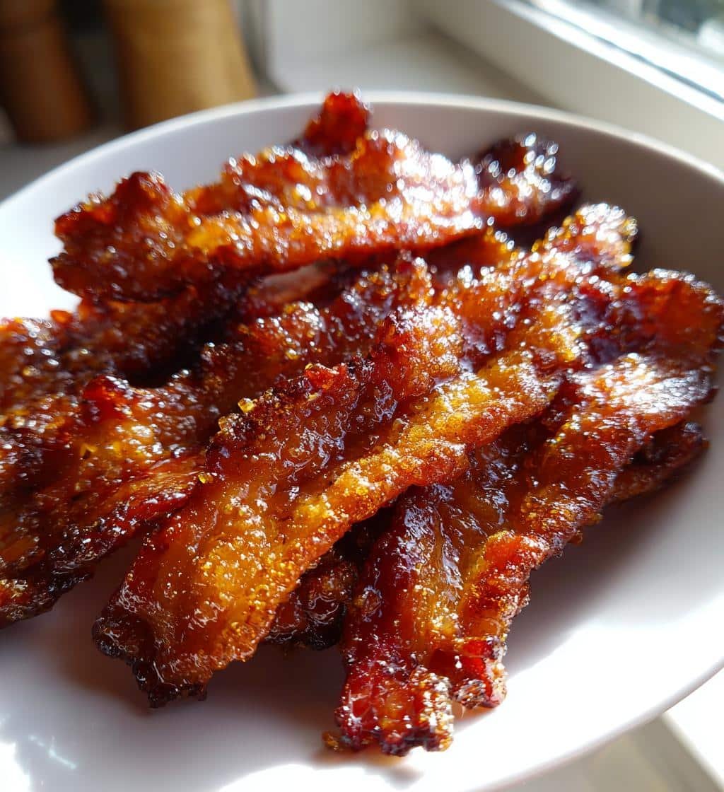 Air Fryer Bacon Brown Sugar Glazed