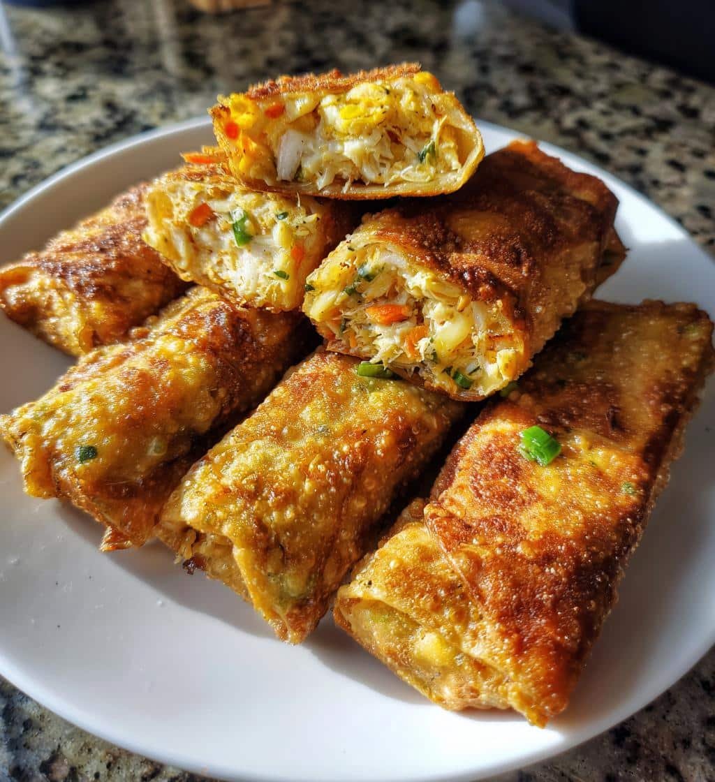 Air Fryer Crab Cake Egg Rolls