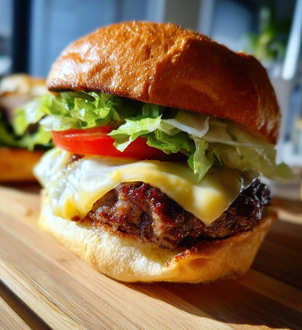 Air Fryer Crispy Beef Patty Sandwich