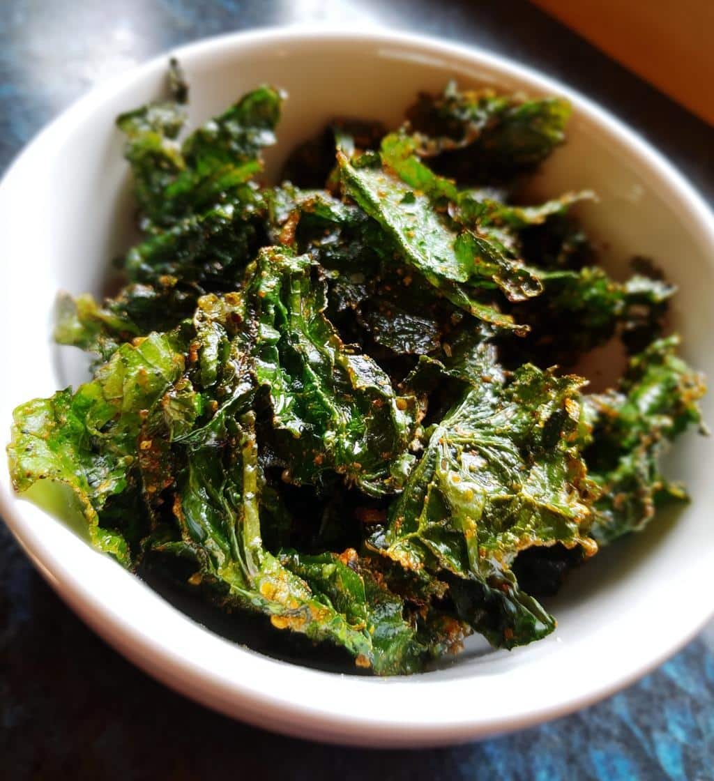 Air Fryer Crispy Beet Greens Chips