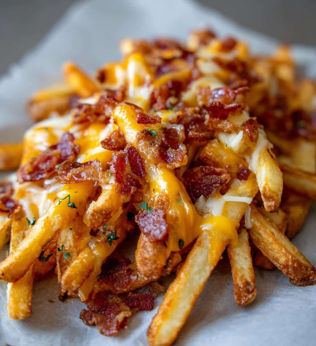 Air Fryer Crispy Cheddar Bacon Fries - detail 1