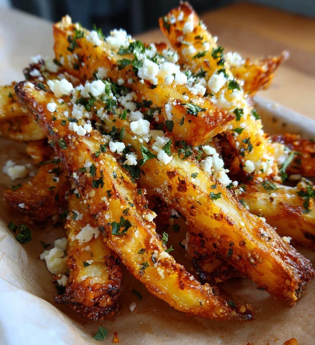 Air Fryer Crispy Feta Herb Fries - detail 1