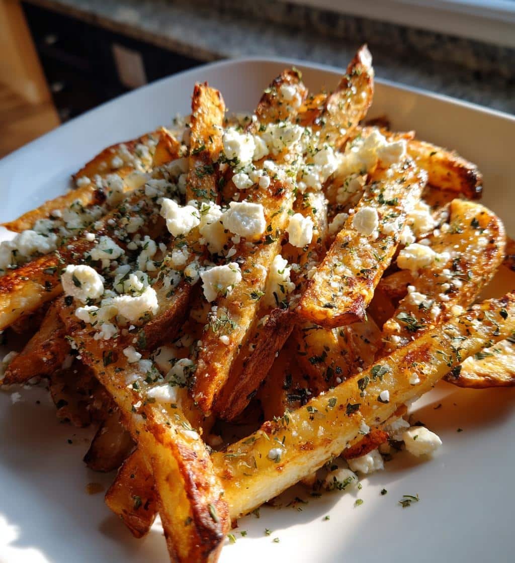Air Fryer Crispy Feta Herb Fries