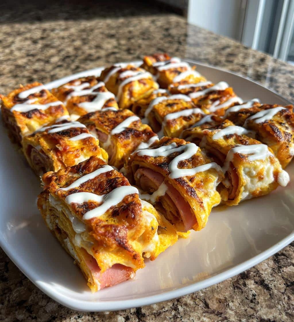 Air Fryer Crispy Ham & Cheese Ranch Roll‑Ups