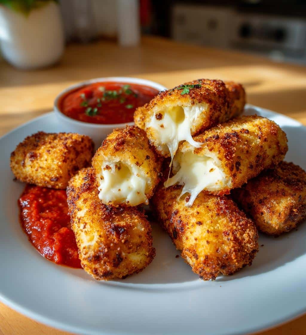 5-Star Air Fryer Crispy Mozzarella Sticks – Irresistible Cheesy Perfection! 4 Air Fryer Crispy Mozzarella Sticks - detail 1