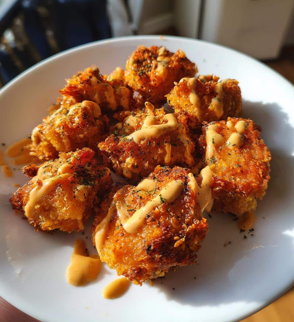 Air Fryer Delicious Crispy Bang Bang Salmon Bites