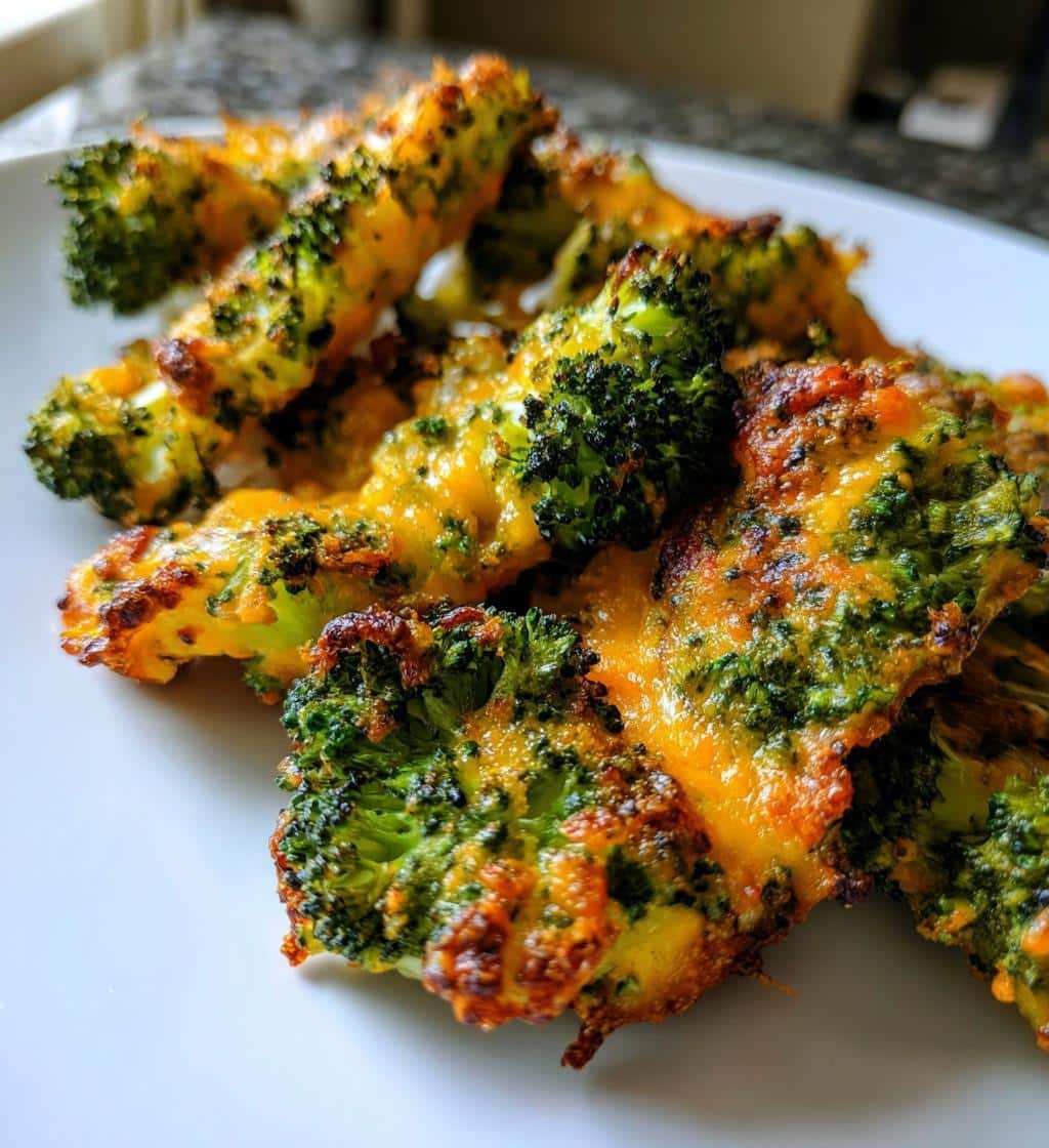 Air Fryer Easy Cheddar Broccoli Chips - detail 1