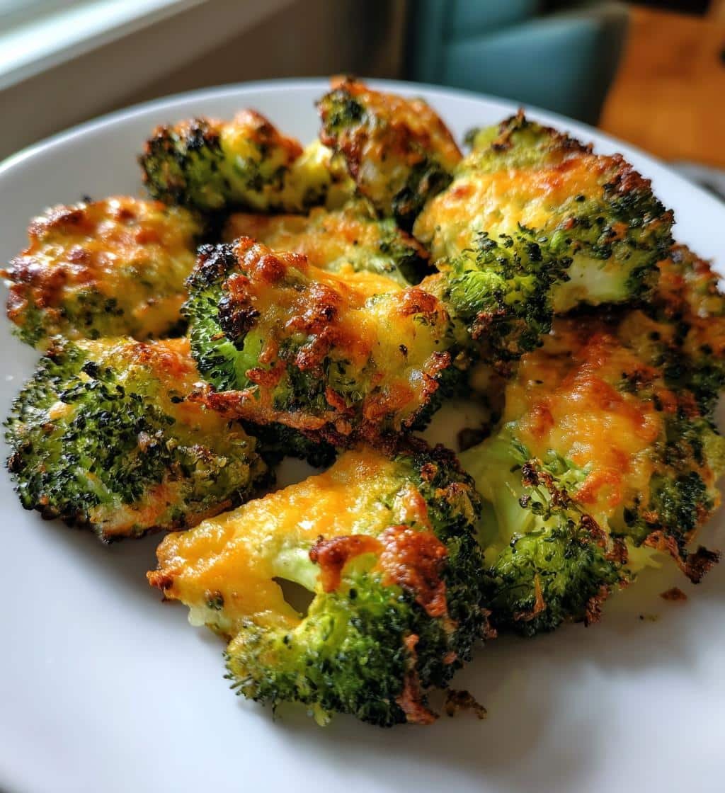 Air Fryer Easy Cheddar Broccoli Chips
